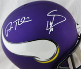 Stefon Diggs & Adam Thielen Autographed Vikings F/S Helmet- JSA W Auth *White