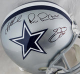 Aikman, E. Smith, Irvin Signed Cowboys Full Size Helmet - JSA-W/Beckett/Prova Auth *Black