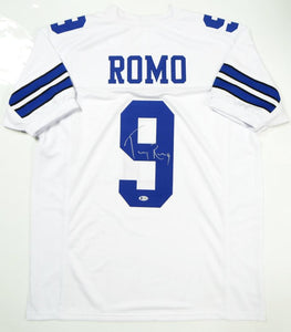Tony Romo Autographed White Pro Style Jersey - Beckett W Auth *Silver