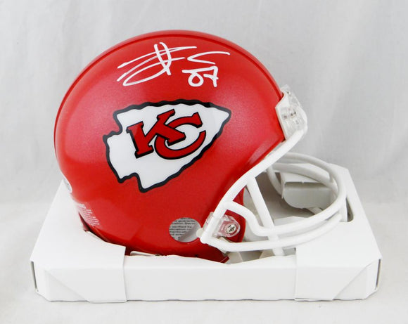 Travis Kelce Autographed Kansas City Chiefs Mini Helmet- Beckett W Auth *White