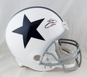 Emmitt Smith Autographed F/S Dallas Cowboys 60-63 TB Helmet- Beckett Auth *Black