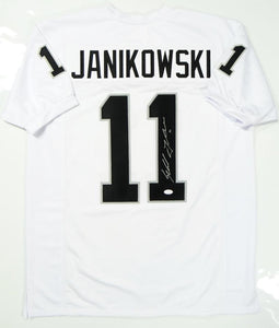 Sebastian Janikowski Autographed White Pro Style Jersey- JSA W Authenticated *R1