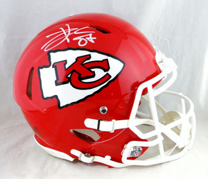 Travis Kelce Autographed KC Chiefs F/S Speed Authentic Helmet - Beckett W Auth *White