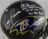 Ray Lewis Autographed Baltimore Ravens F/S ProLine Helmet w/ 5 Insc- Beckett Auth *White Full Name
