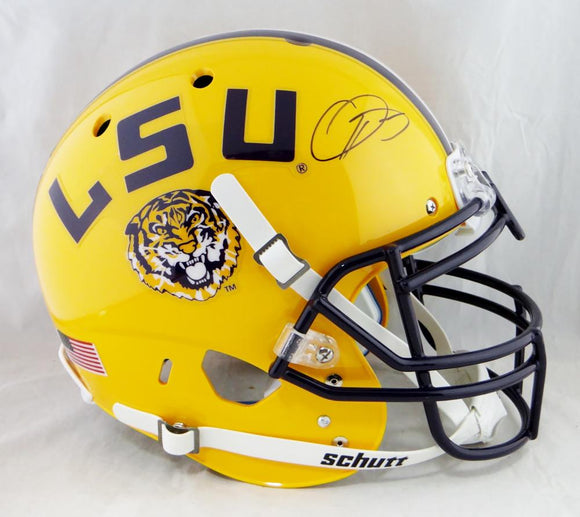 Odell Beckham Autographed LSU Tigers F/S Yellow Authentic Schutt Helmet- JSA W Auth