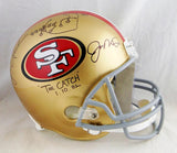 Joe Montana Dwight Clark Signed 49ers F/S Helmet The Catch Diagram-JSA W Auth *Blk Current