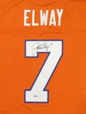 John Elway Autographed Broncos Orange Mitchell & Ness Jersey- Beckett Witnessed Auth  Image 2