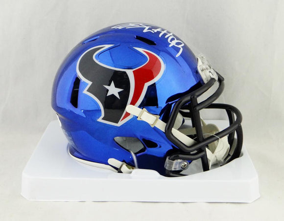 JJ Watt Autographed Houston Texans Chrome Mini Helmet- JSA W Auth/Holo *White