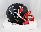 JJ Watt Autographed Houston Texans Flat Black Mini Helmet- JSA W Auth/Holo *Silver