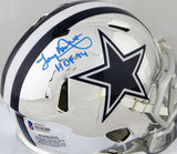 Tony Dorsett Autographed Dallas Cowboys Chrome Mini Helmet w/ HOF- Beckett Auth *Blue