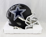 Ezekiel Elliott Autographed Dallas Cowboys Flat Black Mini Helmet- Beckett Auth *Silver Image 1