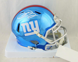 Odell Beckham Jr Autographed NY Giants Chrome Mini Helmet- JSA W Auth *White