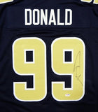 Aaron Donald Autographed Blue & Gold Pro Style Jersey - PSA Authenticated *R9