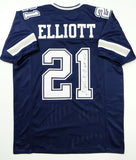 Ezekiel Elliott Autographed Blue Pro Style Jersey - Beckett Authenticated *1