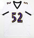 Ray Lewis Autographed White Pro Style Jersey w/ Full Name & SB MVP- Beckett Authenticated *2
