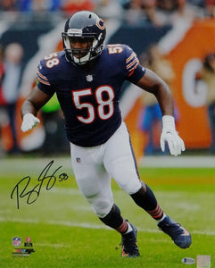 Roquan Smith Autographed Chicago Bears 16x20 PF Photo Running Left - Beckett Auth *Black
