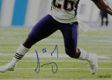 Sony Michel Autographed New England Patriots 16x20 PF Photo Running - Beckett Auth *Blue