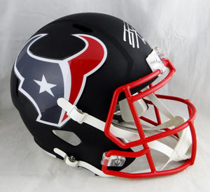 JJ Watt Autographed Houston Texans F/S Flat Black Helmet- JSA W Auth *Silver Image 1