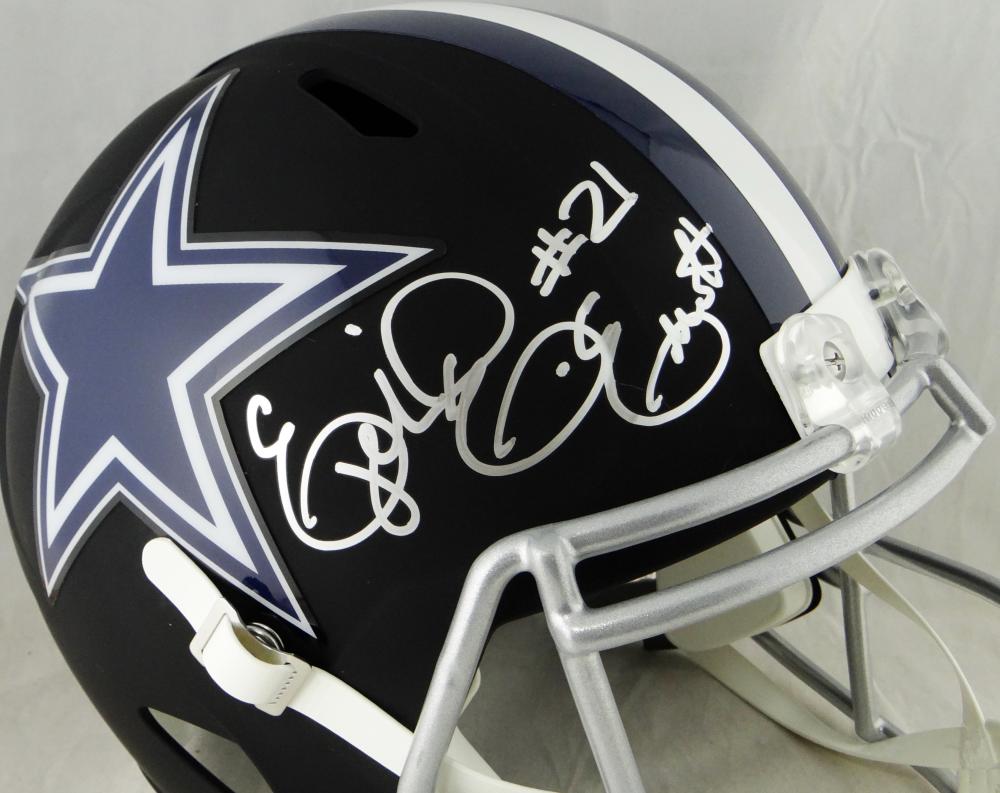 Ezekiel Elliott Autographed Dallas Cowboys F/S Flat Black Helmet- Beck –  The Jersey Source