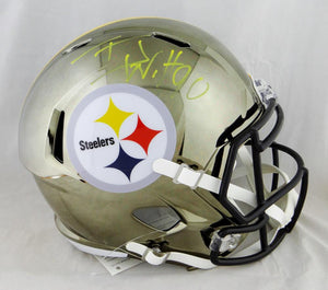 TJ Watt Autographed Pittsburgh Steelers F/S Chrome Helmet- JSA W Auth *Yellow