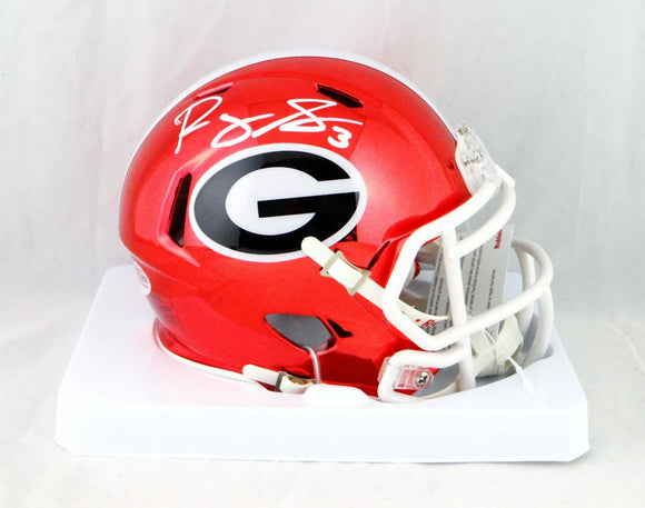 Roquan Smith Autographed Georgia Bulldogs Chrome Mini Helmet- Beckett Auth *White