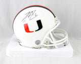 Lamar Miller Autographed Miami Hurricanes White Riddell Mini Helmet- JSA W Auth *Black