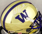 Mark Brunell Autographed Washington Huskies Chrome Schutt Mini Helmet- Beckett Auth *Black