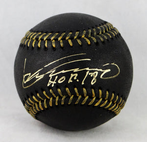 Vladimir Guerrero Autographed Rawlings OML Black Baseball w/ HOF 18 - JSA W Auth