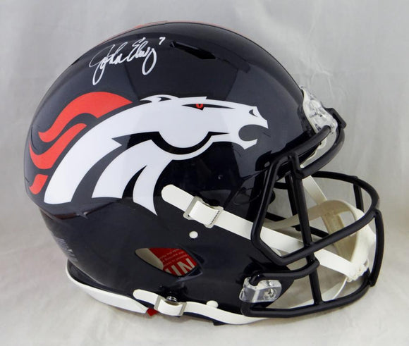 John Elway Autographed Denver Broncos F/S Speed Authentic Helmet- JSA W Auth *White