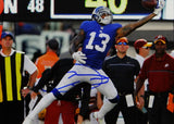 Odell Beckham Signed New York 8x10 One Handed Catch *Blue Jersey PF Photo- JSA W Auth