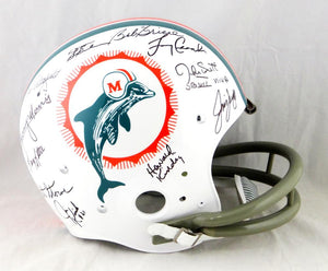72 Miami Dolphins Autographed F/S TK Helmet w/ 27 Signatures -JSA-W Auth *Black