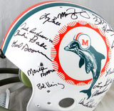 72 Miami Dolphins Autographed F/S TK Helmet w/ 27 Signatures -JSA-W Auth *Black