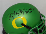 Marcus Mariota Signed Oregon Ducks Apple Green Schutt Mini Helmet- JSA Auth *Blk