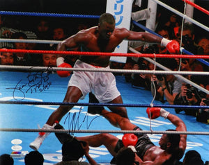 Mike Tyson/Buster Douglas Autographed Tyson Knock Out 16x20 Photo- JSA W Auth *Blue