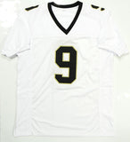 Drew Brees Autographed White Pro Style Jersey W/ SB MVP- JSA Witnessed Auth *9