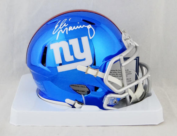 Eli Manning Autographed NY Giants Chrome Mini Helmet- Steiner Authenticated *White