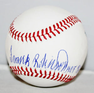 Frank Robinson Autographed Rawlings OML Baseball- JSA Witnessed Authenticated