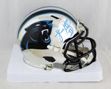 Luke Kuechly Autographed Carolina Panthers Chrome Speed Mini Helmet- JSA W Auth *Blue