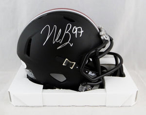 Nick Bosa Autographed Ohio State Buckeyes Black Speed Mini Helmet- JSA W Auth