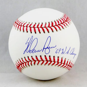 Nolan Ryan Autographed Rawlings OML Baseball W/ 69 WS Champs - AIV Hologram Image 1