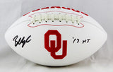 Baker Mayfield Autographed Oklahoma Sooners Logo Football w/ 17 HT - Beckett Auth