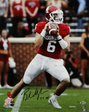 Baker Mayfield HT Signed Oklahoma Sooners 16x20 Hands on Ball PF Photo- Beckett Auth