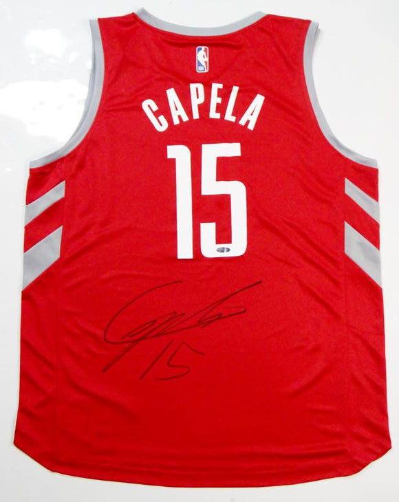 Clint Capela Autographed Houston Rockets Red Jersey- Tristar Authentication