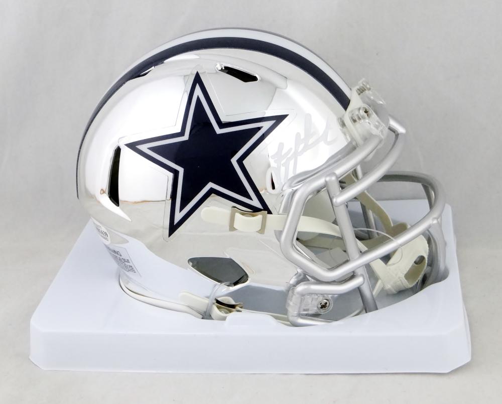 Troy Aikman Signed Cowboys White ICE Speed Mini-Helmet (Beckett COA)