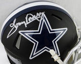 Tony Dorsett Autographed Dallas Cowboys Flat Black Mini Helmet - JSA W Auth *Silver
