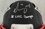 Sony Michel Signed Patriots F/S Flat Black Helmet W/ SB Champs- Beckett Auth *Top