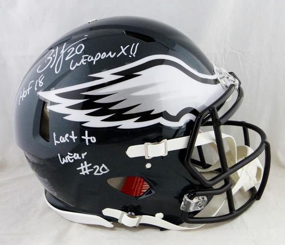 Brian Dawkins Signed Eagles F/S Speed Authentic Helmet W/ 3 Insc- JSA W Auth *White