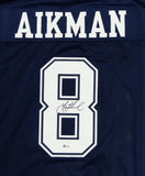 Troy Aikman Autographed Blue Pro Style Jersey- Beckett Auth *Black