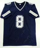 Troy Aikman Autographed Blue Pro Style Jersey- Beckett Auth *Black