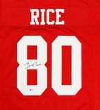 Jerry Rice Autographed Red Pro Style Jersey- Beckett W Authenticated  Image 2